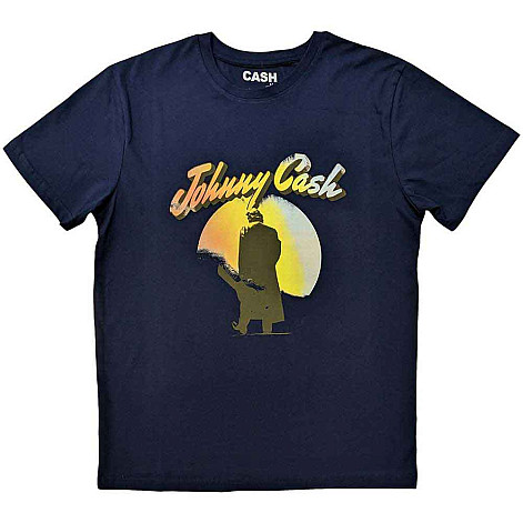 Johnny Cash tričko, Walking Guitar Navy Blue, pánske