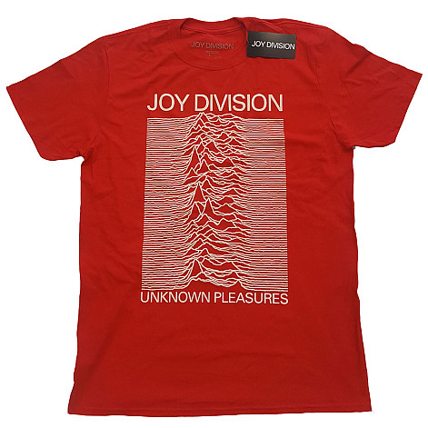 Joy Division tričko, Unknown Pleasures White On Red, pánske