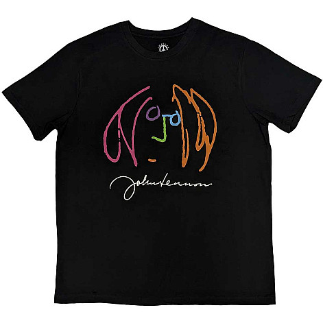 John Lennon tričko, Self Portrait Full Colour Black, pánske