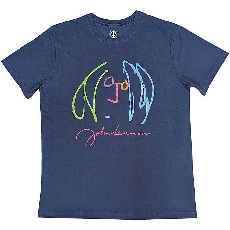John Lennon tričko, Self Portrait Full Colour Denim Blue, pánske