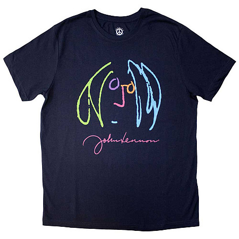 John Lennon tričko, Self Portrait Full Colour Navy, pánske