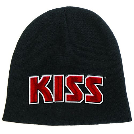 KISS zimný čiapka, Red on White Logo