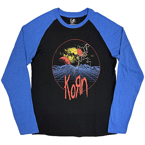Korn tričko dlhý rukáv, Wireframe Space Black & Blue, pánske