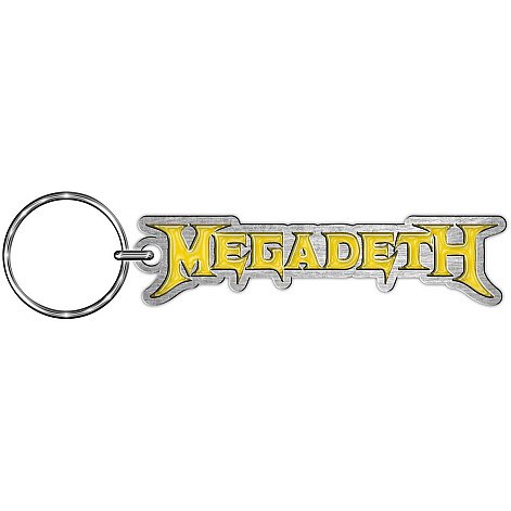 Megadeth kľúčenka 55x14 mm, Yellow Logo Enamel In-Fill