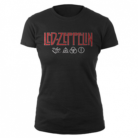 Led Zeppelin tričko, Logo & Symbols, dámske