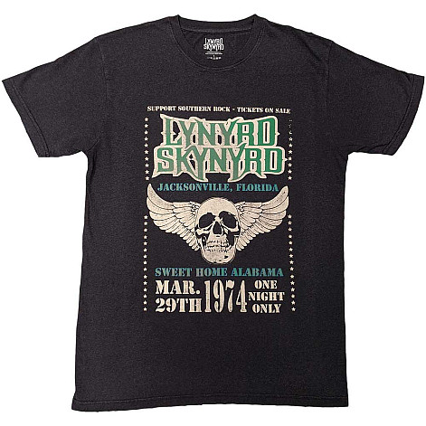 Lynyrd Skynyrd tričko, Winged Skull Wash Black, pánske