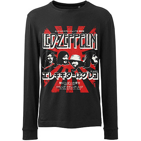 Led Zeppelin tričko dlhý rukáv, Japanese Burst Black, pánske