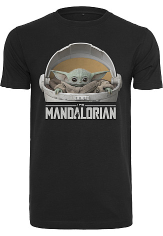 Star Wars tričko, Baby Yoda Mandalorian Logo Black, pánske