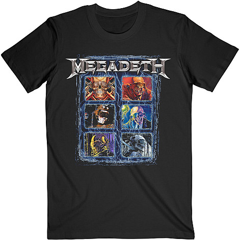 Megadeth tričko, Vic Head Grid Black, pánske