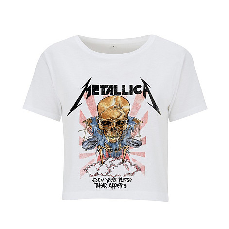 Metallica crop tričko, Scales White Cropped Top, dámske