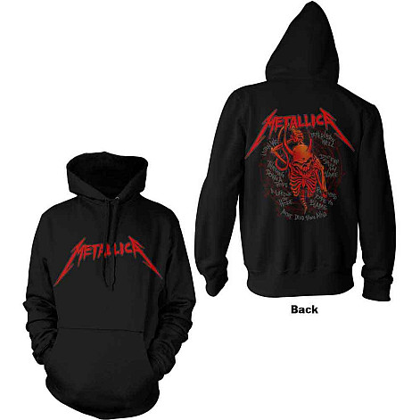 Metallica mikina, Skull Screaming Red BP Black, pánska