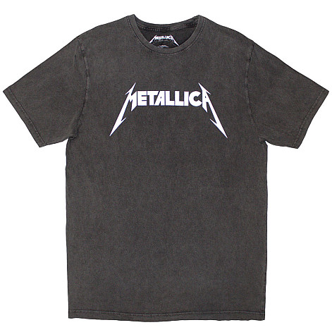 Metallica tričko, Logo Stone Wash Charcoal Grey, pánske