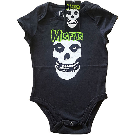 Misfits dojčenské body tričko, Skull & Logo Black, detské
