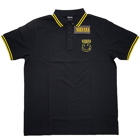 Nirvana polo tričko, Smiley Black, pánske