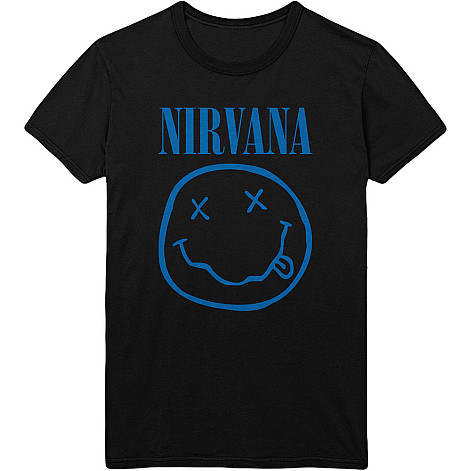 Nirvana tričko, Blue Smiley Black, pánske