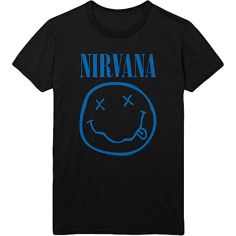 Nirvana tričko, Blue Smiley Black, pánske