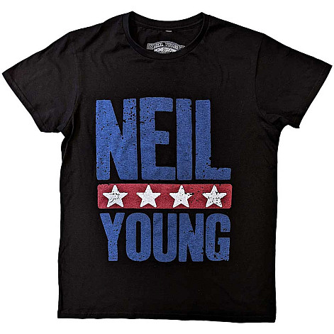 Neil Young tričko, Stars Logo Organic Black, pánske
