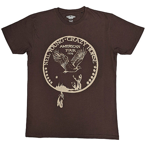 Neil Young tričko, Tour '76 Seal Brown, pánske