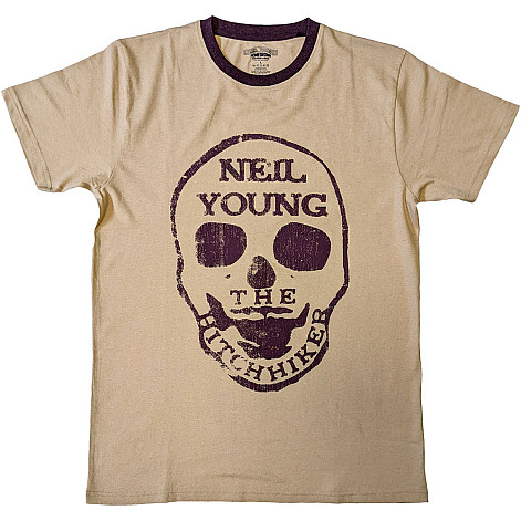 Neil Young tričko, Hitchhiker Ringer Natural, pánske