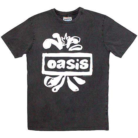 Oasis tričko, Logo Splat Stone Wash Charcoal Grey, pánske