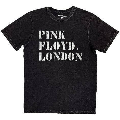 Pink Floyd tričko, Stencil Logo Stone Wash Black, pánske