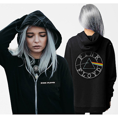 Pink Floyd mikina, Circle Logo BackPrint Zip, dámska