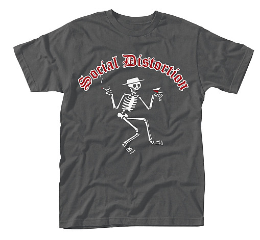 Social Distortion tričko, Skelly Logo Grey, pánske