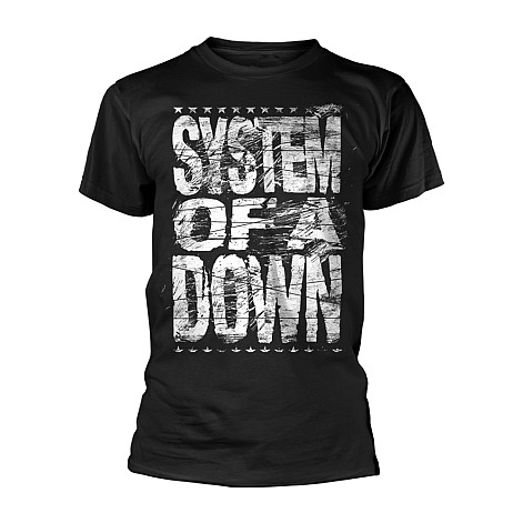 System Of A Down tričko, Distressed Logo Black, pánske