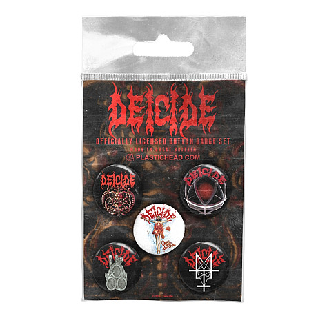 Deicide sada 5-ti placok 25 mm, Button Badge Set 1 Deicide
