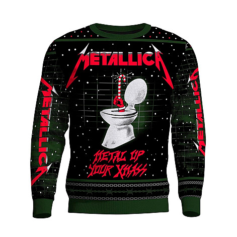 Metallica pletený vánoční sveter, Metal Up Your Ass Xmass Blk/Green