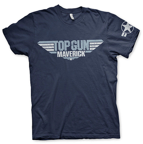 Top Gun tričko, Maverick Distressed Logo Navy, pánske