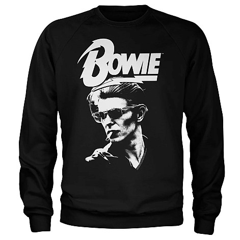 David Bowie mikina, Smoking Portrait Sweatshirt Black, pánska