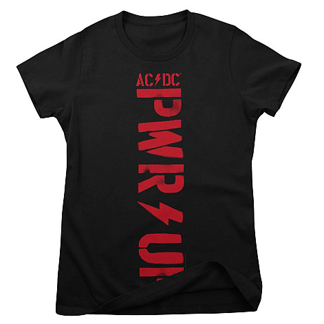AC/DC tričko, PWR-Up Vertical Logo Girly Black, dámske