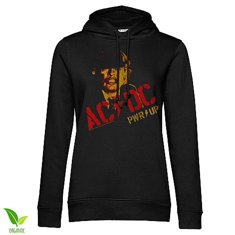 AC/DC mikina, Angus Young PWR-UP Organic Hoodie Girls Black, dámska
