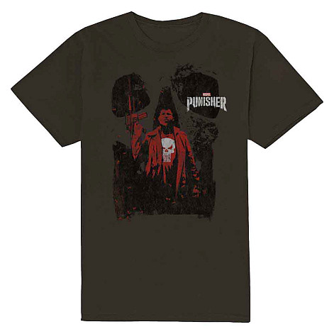 The Punisher tričko, Punisher Red Outline Charcoal Grey, pánske