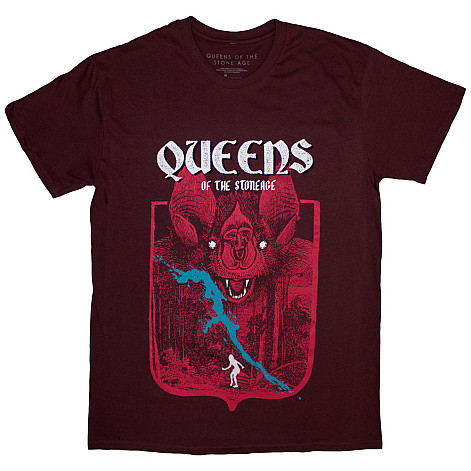 Queens of the Stone Age tričko, Bat Maroon Red, pánske