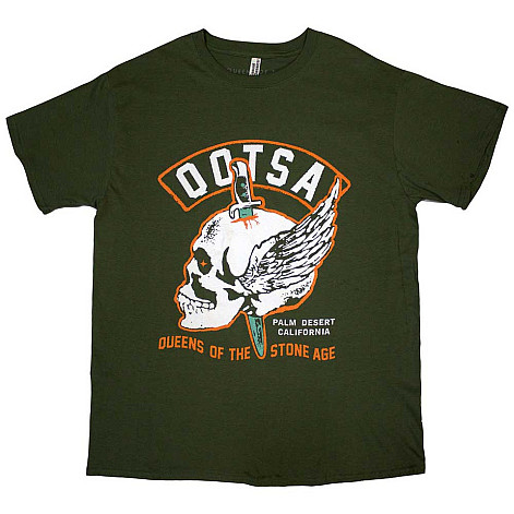 Queens of the Stone Age tričko, Winged Skull Green, pánske