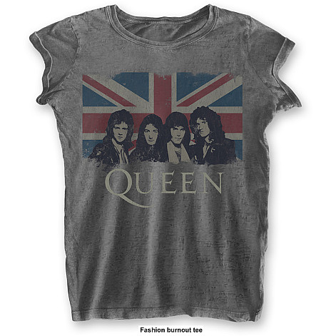 Queen tričko, Vintage Union Jack Burnout Girly, dámske