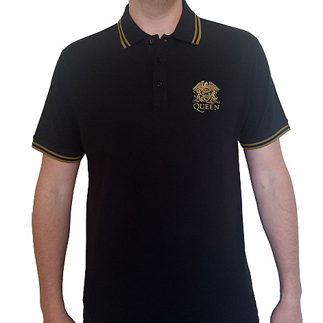 Queen tričko, Crest Logo Polo Black, pánske