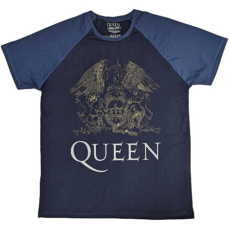 Queen tričko, Crest Navy Blue & Denim Blue, pánske