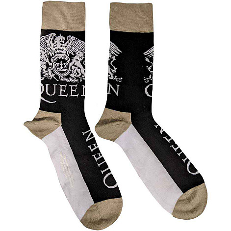 Queen ponožky, Crest & Logo Black, unisex - velikost 4 až 7 (36 až 40 EU)