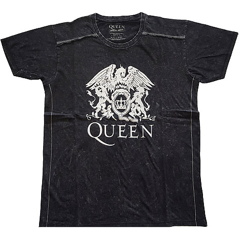 Queen tričko, Classic Crest Snow Washed Black, pánske