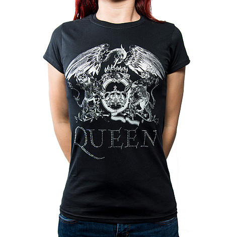 Queen tričko, Crest Logo Diamante, dámske