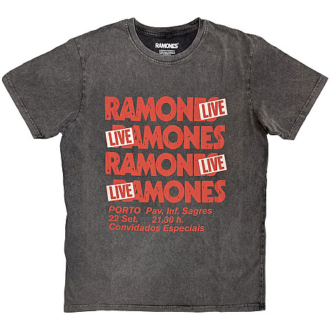 Ramones tričko, Concert Stone Wash Charcoal Grey, pánske