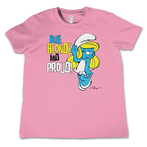 The Smurfs tričko, Blue, Blonde & Proud Kids Pink, detské