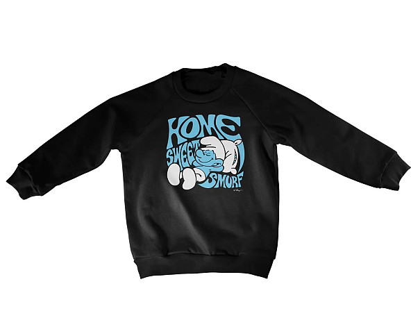 The Smurfs mikina, Home Sweet Smurf Sweatshirt Black, detská