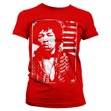 Jimi Hendrix tričko, Distressed Red, dámske