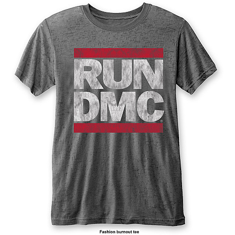 Run DMC tričko, DMC Logo Burn Out Grey, pánske