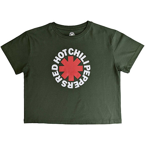 Red Hot Chili Peppers crop tričko, Classic Asterisk Green, dámske