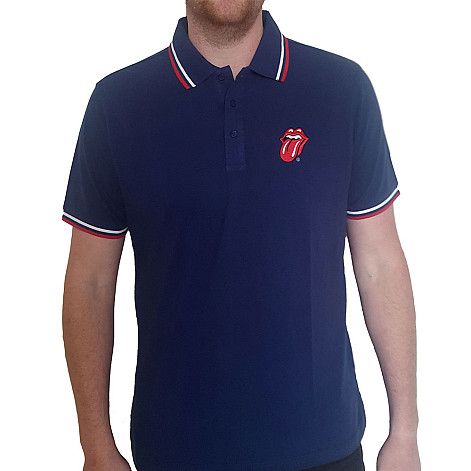 Rolling Stones tričko, Classic Tongue Polo Navy, pánske